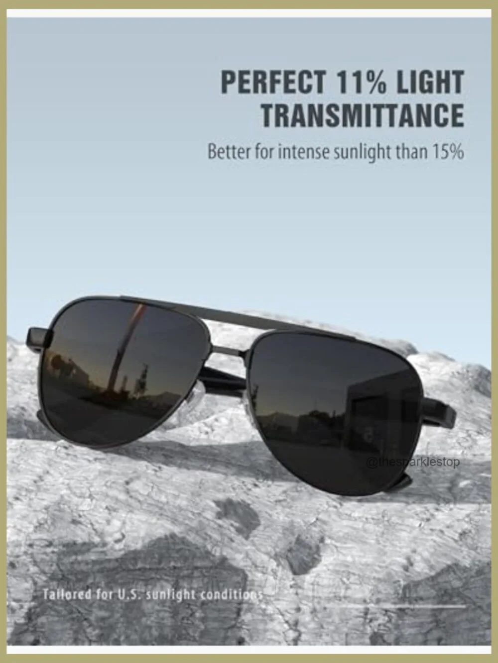 Polarized Aviator Sunglasses with Metal Frame UV400 Protection